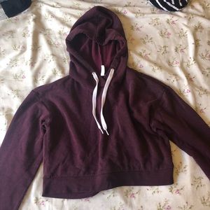 maroon cropped hoodie